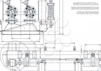Mechanical instrument making. Technical illustration. Vector engineering drawings. Technical abstract backgrounds. Blueprint, cover