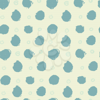 Seamless pattern. Hand drawing. Acrylic paints, brushes. Background for your creativity. Modern background. Circles, spots, points. Pastel Blue