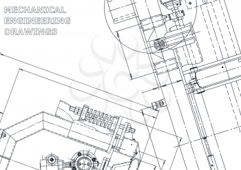 Sketch. Vector engineering illustration. Cover, flyer. Instrument-making
