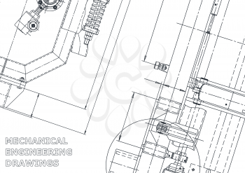 Sketch. Vector engineering illustration. Cover Instrument-making