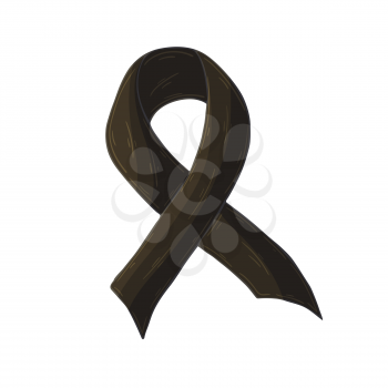 Vector icon in hand draw style. Image isolated on white background. Black ribbon. Memory of the victims of Stalinism and Nazism
