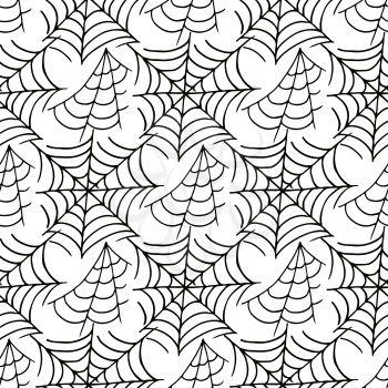 Seamless pattern for Halloween design. Vector illustration in hand draw style. Decorative spider print