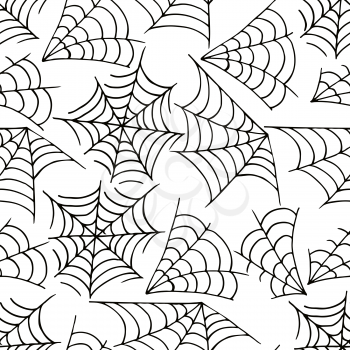 Seamless pattern. Halloween design. Vector illustration in hand draw style. Decorative spider print