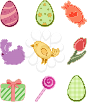 set of colored Easter icons