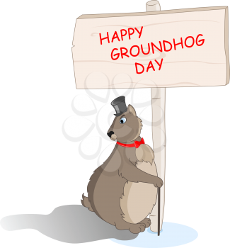 cute groundhog day vector background