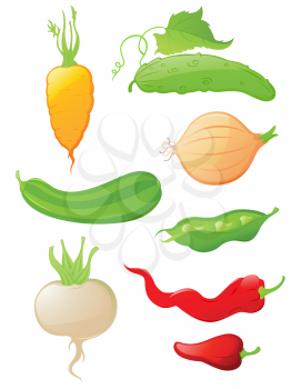 set of vector  glossy vegetable icons