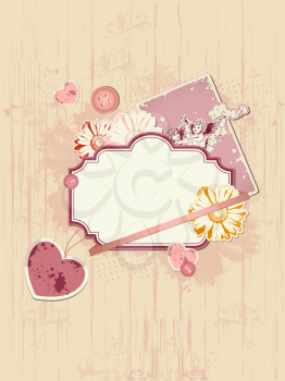 vector scrapbooking kit for Valentine's day