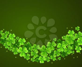 Abstract Green background with clover leaves for St. Patrick's Day