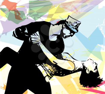 Abstract illustration of Latino Dancing couple 