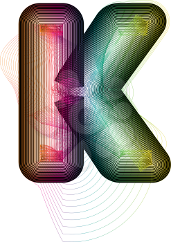 Abstract colorful Letter K. Vector Illustration