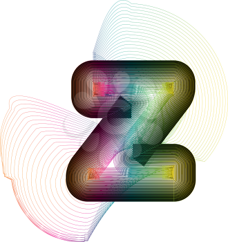 Abstract colorful Letter z. Vector Illustration