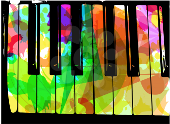colorful piano illustration on abstract background