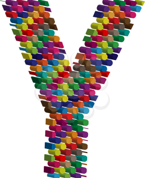 Colorful three-dimensional font letter Y