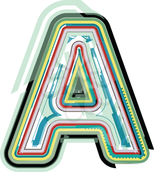 Abstract colorful Letter A