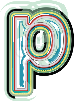 Abstract colorful Letter p