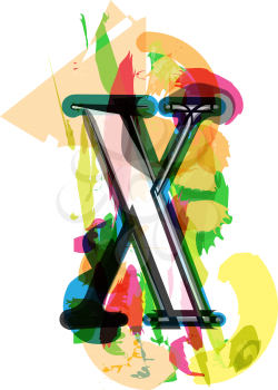 Artistic Font vector Illustration - Letter X