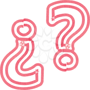 Abstract question mark Symbol made with red marker vector illustration