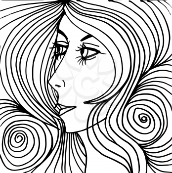 Abstract beautiful woman face illustration
