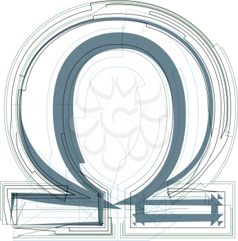 Abstract omega sign vector illustration