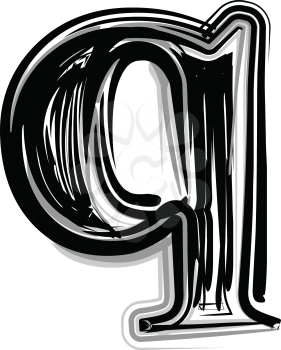 Freehand Typography Letter q