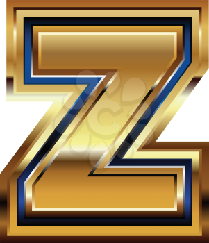 Golden Font Letter Z