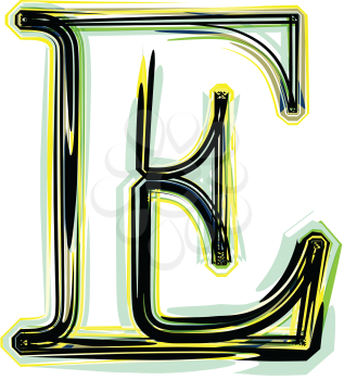 font illustration letter E
