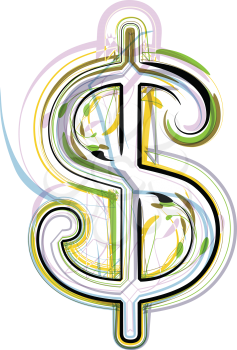 Organic Font dollar Symbol illustration