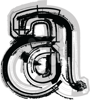 Grunge Font. Letter a