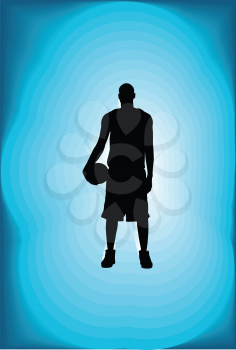 Basketball player in action. Vector illustration