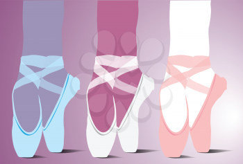 Ballet shoes, Vector illustration