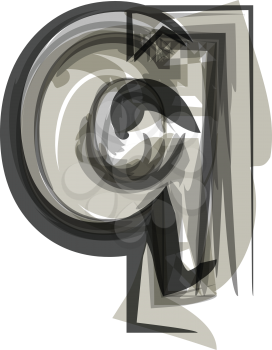 Abstract Letter q Illustration