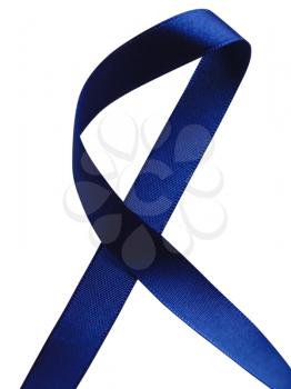 Blue ribbon awareness isolated on white background. Clipping Path included