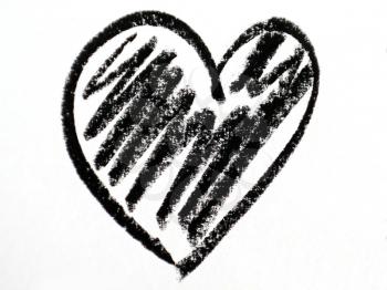 Black heart shape on white background