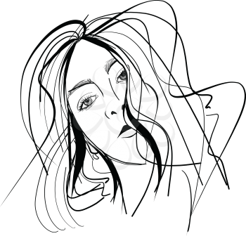 Abstract beautiful woman face illustration