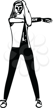 abstract fitness woman, trained female body Vector illustration