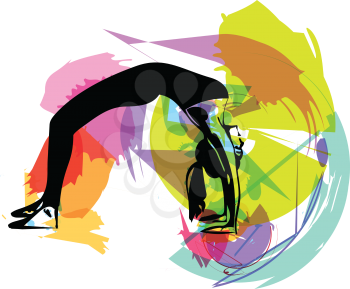 fit young woman in sportswear vector illustration
