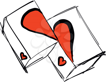 sketch of Romantic shape heart symbol. Love sign graphics. Hand drawning element. Sketch doodle hearts vector illustration