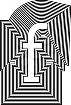 Letter f  Line Logo Icon Design - Vector Illustration