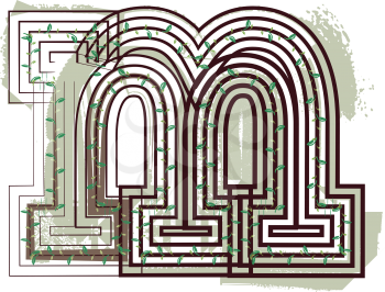 Letter m  Eco Logo Icon Design - Vector Illustration