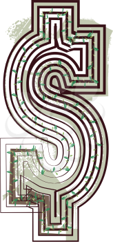 Dollar Symbol Eco Logo Icon Design - Vector Illustration
