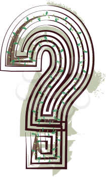 Question Mark Symbol Eco Logo Icon Design - Vector Illustration