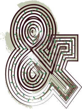 Ampersand Symbol Eco Logo Icon Design - Vector Illustration