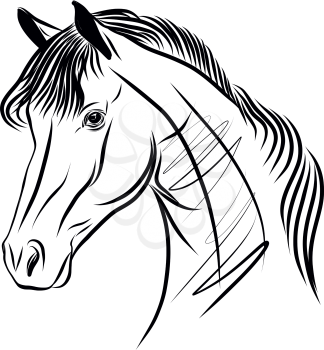 Horse Hand Drawn Sketch - Vector Illustration