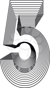 Number 5  Line Logo Icon Design - Vector Illustration