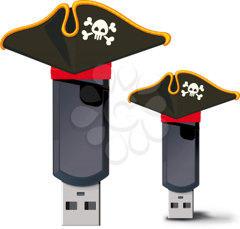The concept of image A USB flash drive with pirated attributes, and possibly pirated content