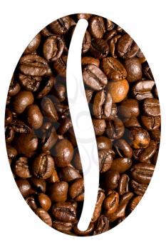 background of brown roasted coffee beans close-up