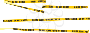 a small set of police yellow ribbons with the text prohibiting passage