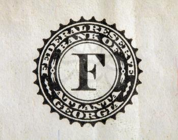 close-up image of a fragment of a US bank note