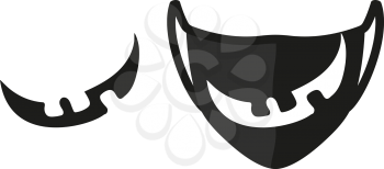 print for a protective medical mask in the form of a funny toothless grin