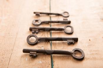 key to success concept - vintage door keys